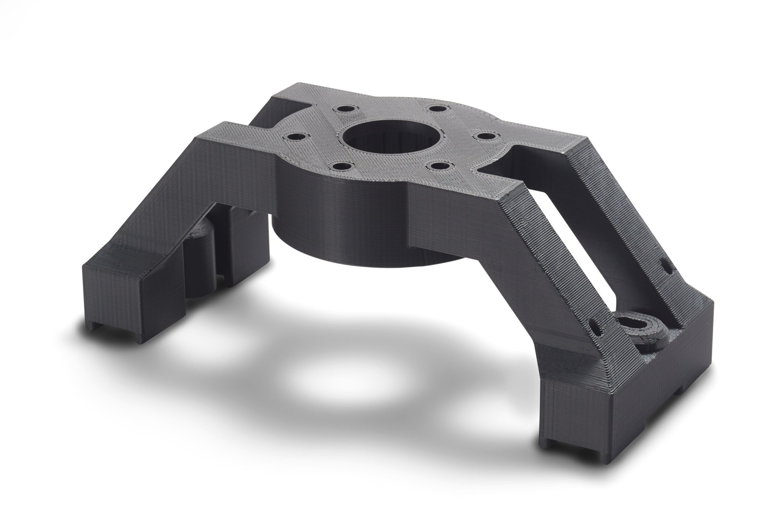Robot-arm end printed in Diran, a smooth Nylon-based filament. (Image courtesy Stratasys)