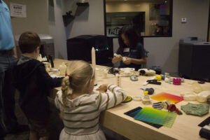 The Demo room was full of 3D Printers and the kids loved handling the parts.