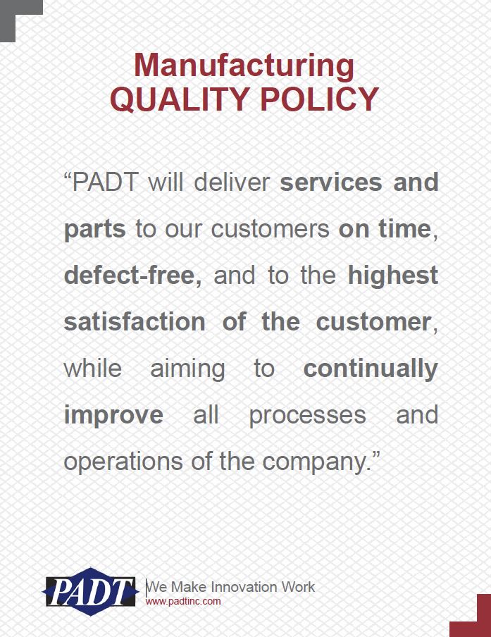 PADT Quality Policy 2018 09 05
