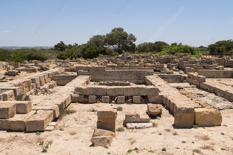 Phoenician Temple, Motya, Sicily. - Stock Image - C047/4704 - Science Photo  Library