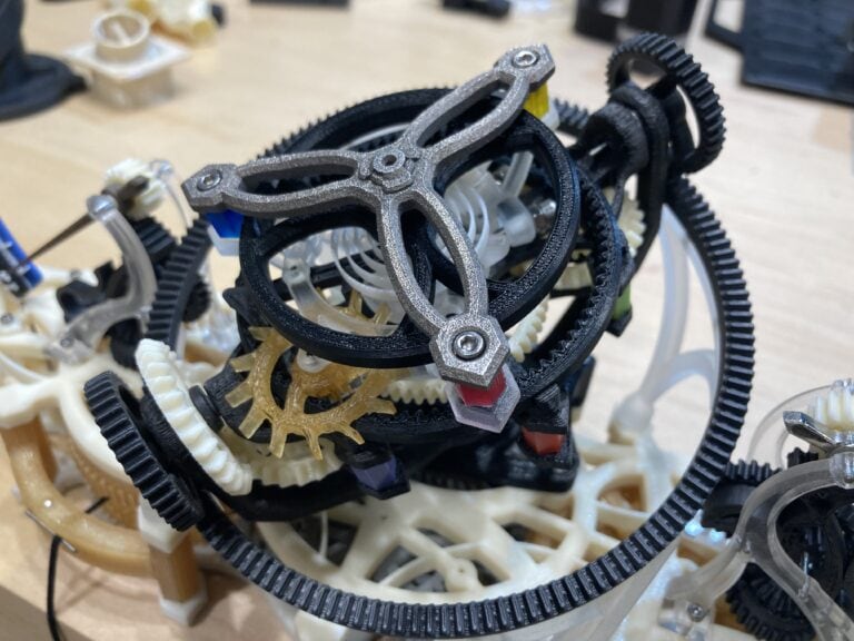 3D printed Tourbillon 3-axis clock mechanism, assembled at PADT Inc., Tempe AZ