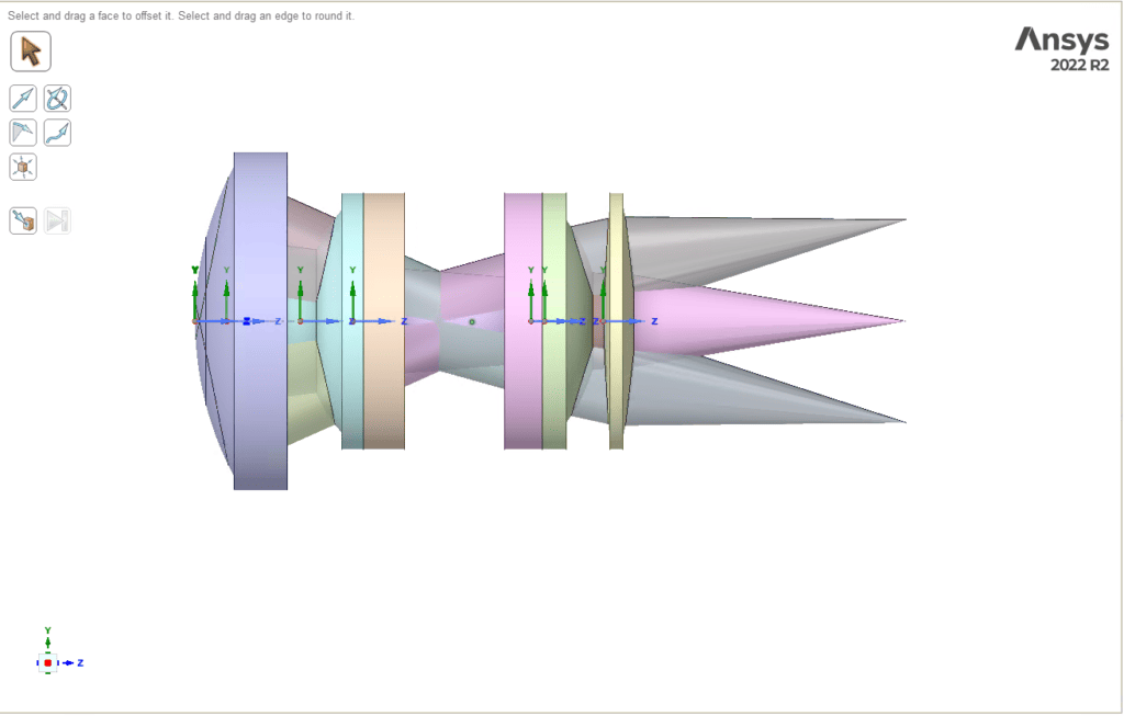 Importing CAD Into Ansys Zemax OpticStudio Using Non-Sequential Mode Figure 4: Optical Geometry in SpaceClaim