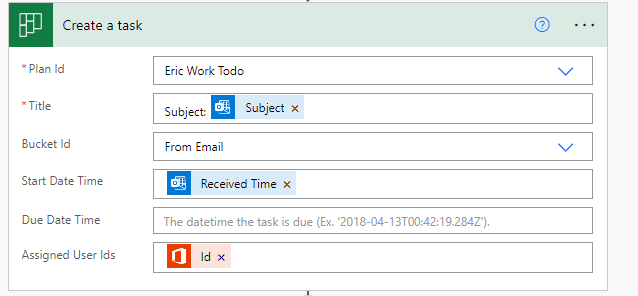 Microsoft Flow to Convert Flagged Email to a Planner Task, Figure 3