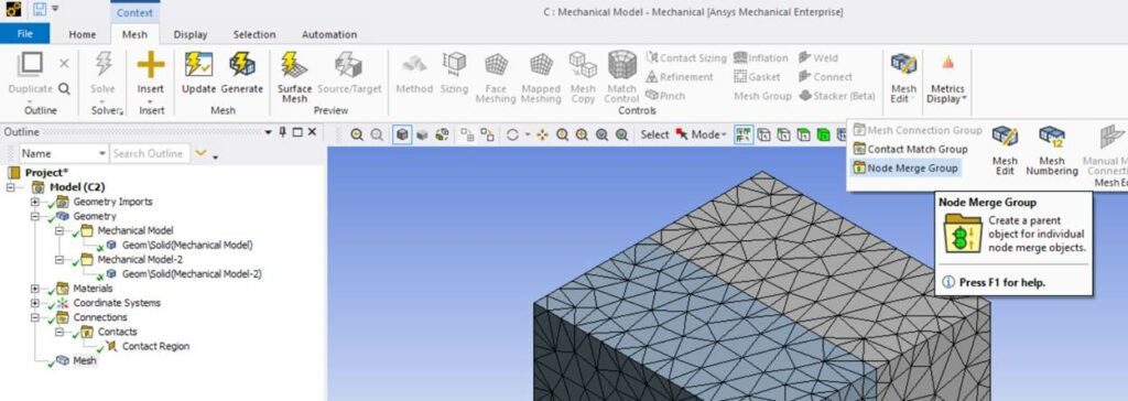 Hold My Beer: Creating an Identical Mesh on a Half-Symmetry Part in Ansys Mechanical Figure 6