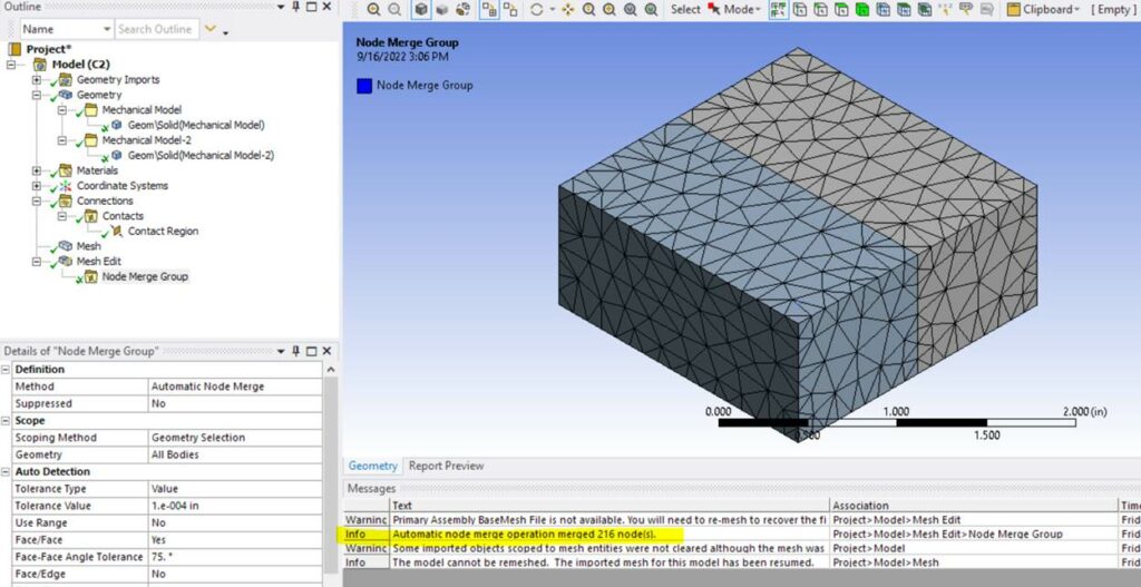 Hold My Beer: Creating an Identical Mesh on a Half-Symmetry Part in Ansys Mechanical Figure  8