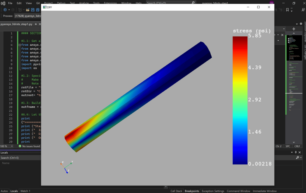 PyAnsys Tutorial, 3D Result Files, Part 1, Figure 2
