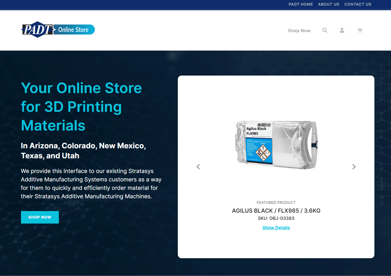 store.padtinc.com Landing Page